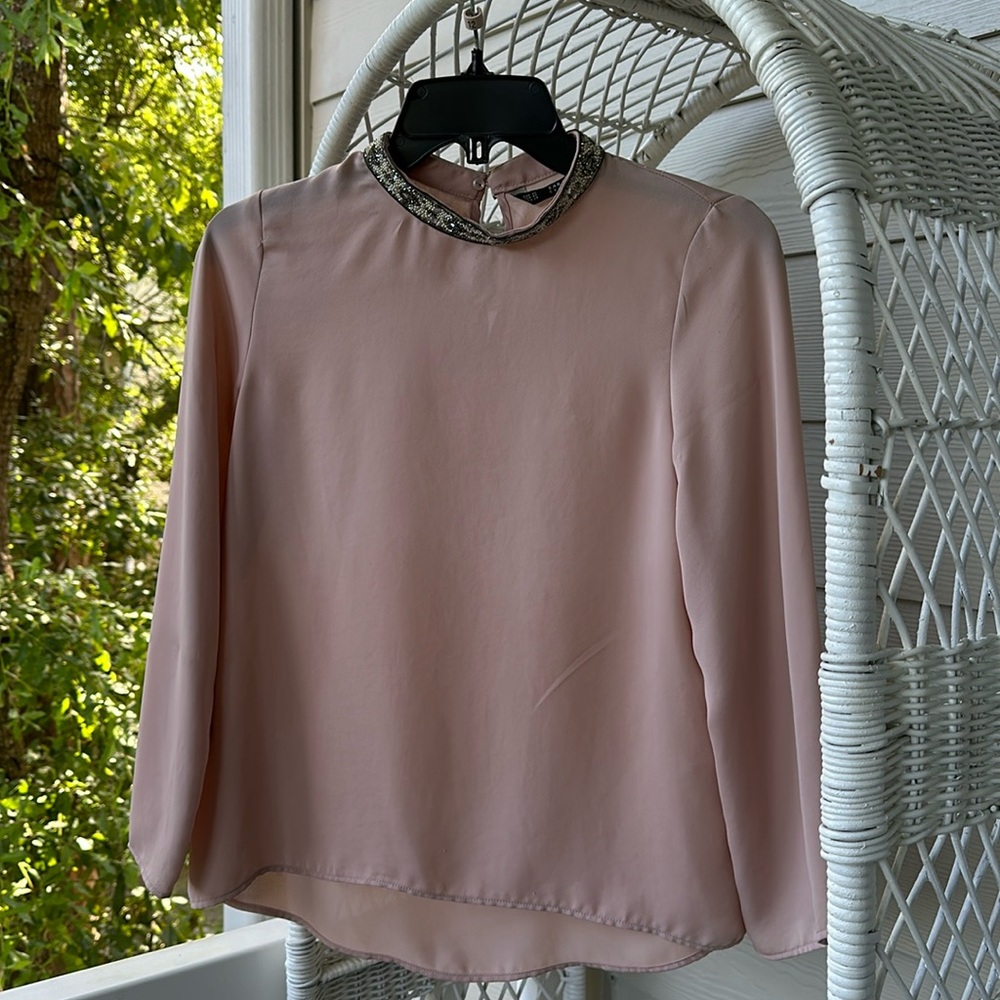 Zara Long Sleeve Sequin Blouse